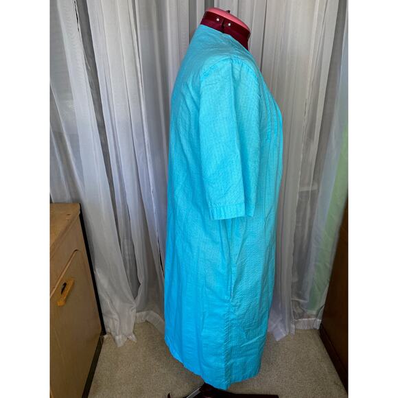 house dress duster embroidered collar pink - Picture 9 of 11